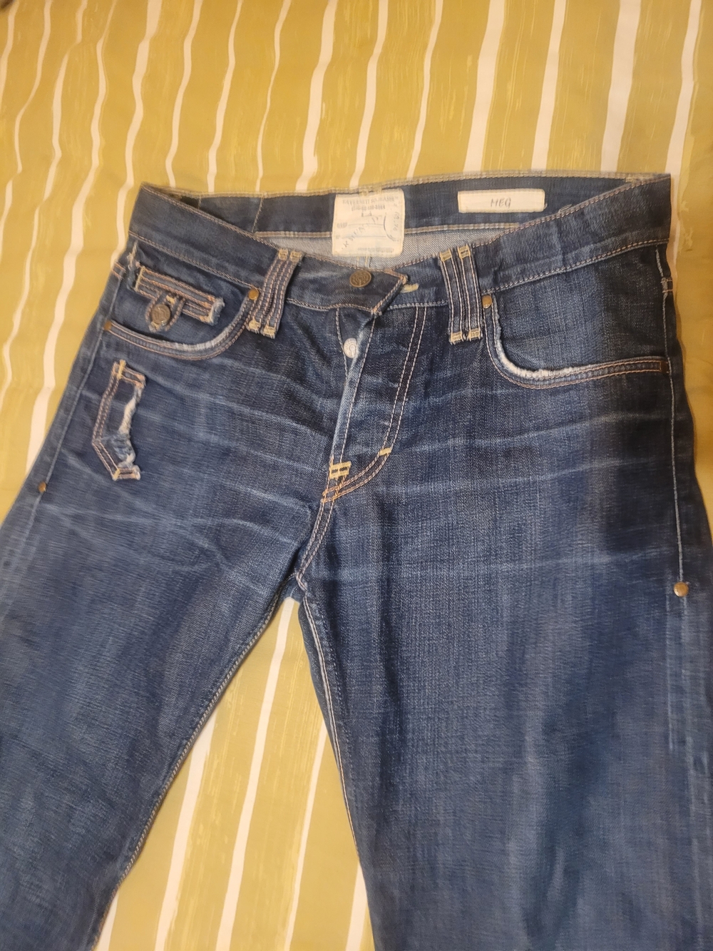 Taverniti So Jeans Dark Blue Denim with Navy Polka-Dot Lining - Picture 8 of 9